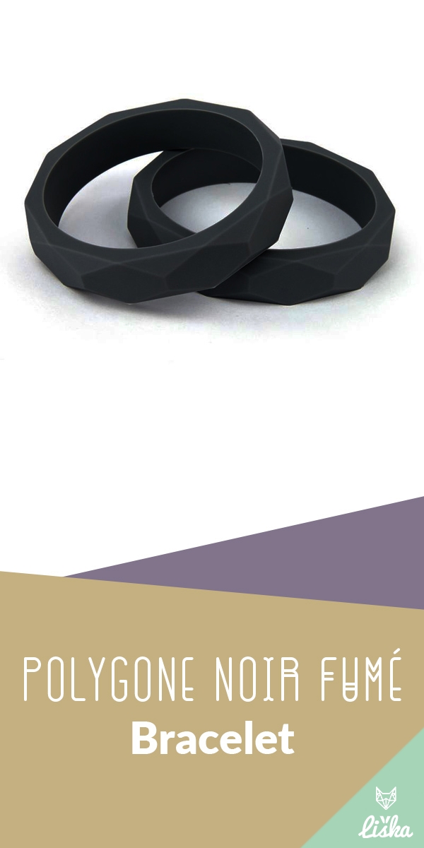 Bracelet Polygone Noir Fumé